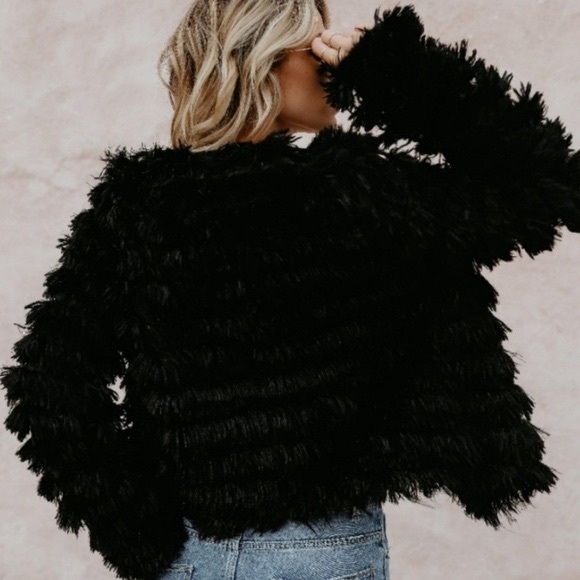 Fluffy Vegan Fur Jacket - Picture 3 of 4